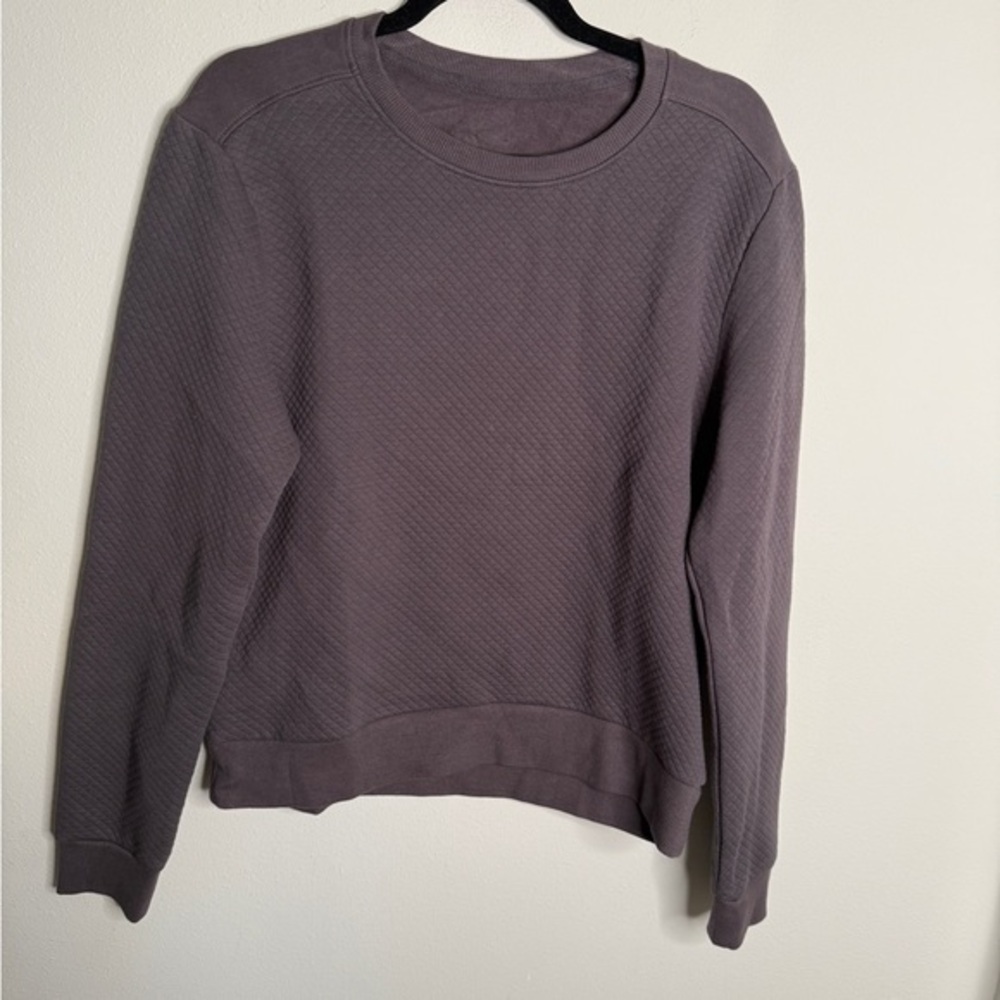 Born Primitive Size S Quilted Long Sleeve Crew Neck Pullover Sweatshirt in Gray